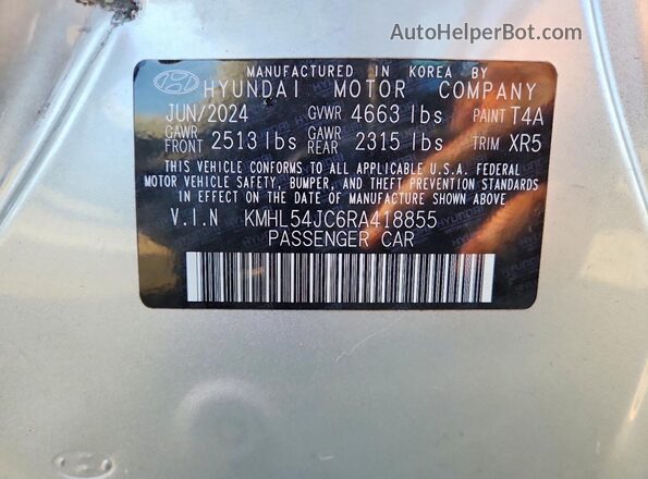 KMHL54JC6RA418855 2024 HYUNDAI SONATA Silver Vista del compartimento del motor