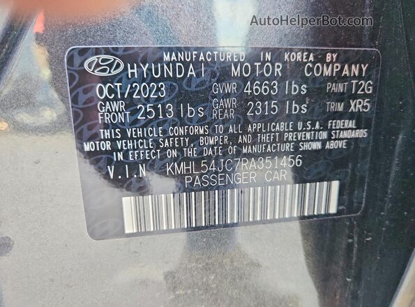 KMHL54JC7RA351456 2024 HYUNDAI SONATA Charcoal Vista del compartimento del motor