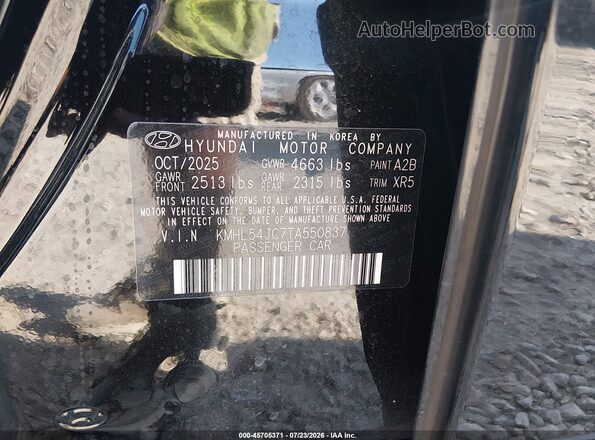 KMHL54JC7TA550837 2026 HYUNDAI SONATA Black ძრავის განყოფილების ხედი