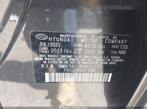 KMHL54JJ3PA072775 2023 HYUNDAI SONATA HYBRID Gray Widok komory silnika