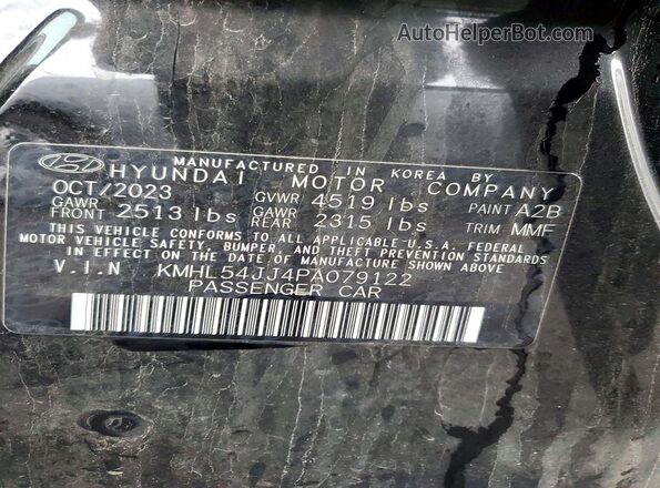 KMHL54JJ4PA079122 2023 HYUNDAI SONATA Black VIN կոդի պիտակի տեսք