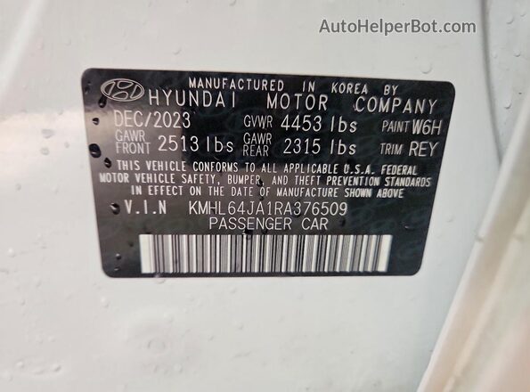 KMHL64JA1RA376509 2024 HYUNDAI SONATA White Vista del compartimento del motor