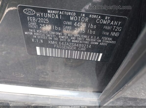 KMHL64JA2SA489214 2025 HYUNDAI SONATA Gray ძრავის განყოფილების ხედი