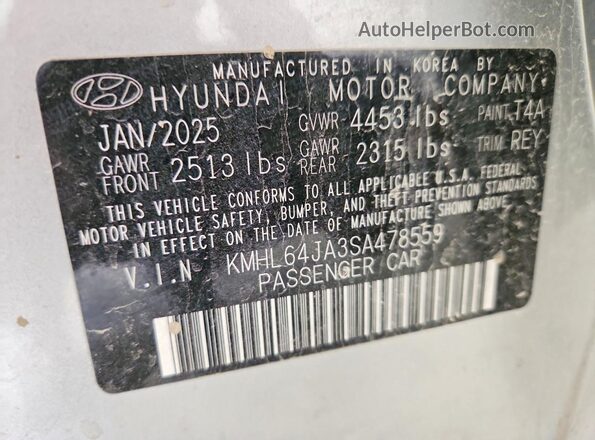 KMHL64JA3SA478559 2025 HYUNDAI SONATA Silver ძრავის განყოფილების ხედი