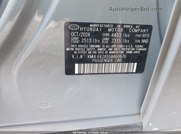 KMHL64JA5SA460676 2025 HYUNDAI SONATA Gray Շարժիչի բաժամունքի տեսք