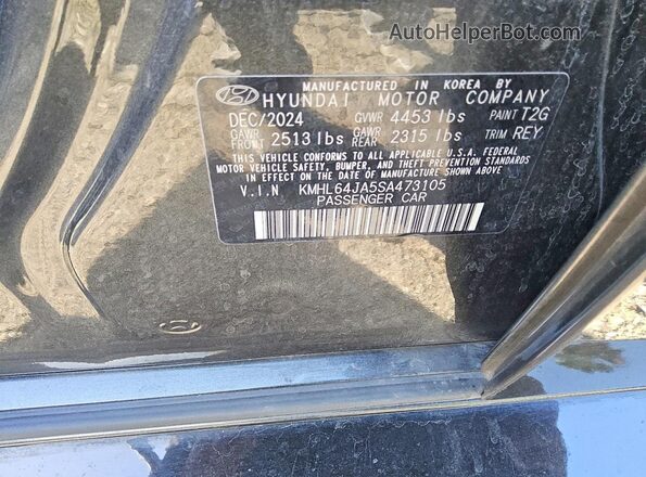 KMHL64JA5SA473105 2025 HYUNDAI SONATA Серый Вид наклейки с VIN-кодом