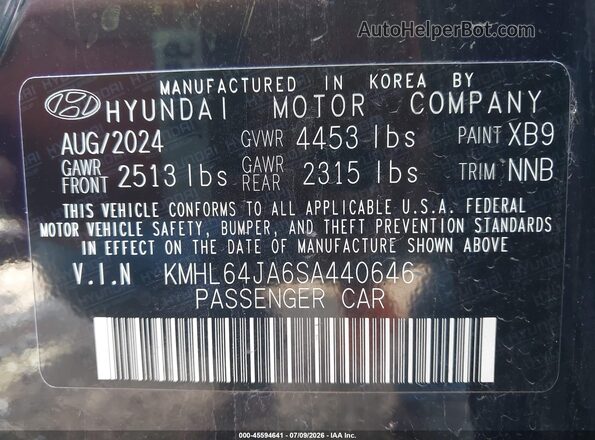 KMHL64JA6SA440646 2025 HYUNDAI SONATA Black Widok komory silnika