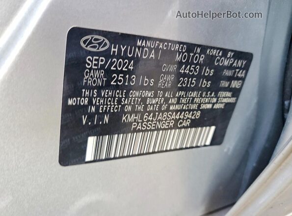 KMHL64JA8SA449428 2025 HYUNDAI SONATA Серебряный Вид подкапотного пространства