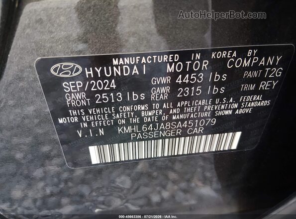 KMHL64JA8SA451079 2025 HYUNDAI SONATA Серый Вид подкапотного пространства