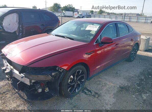 KMHL64JA8SA485751 2025 HYUNDAI SONATA Red წინა მარცხენა ხედი სამი მეოთხედიდან