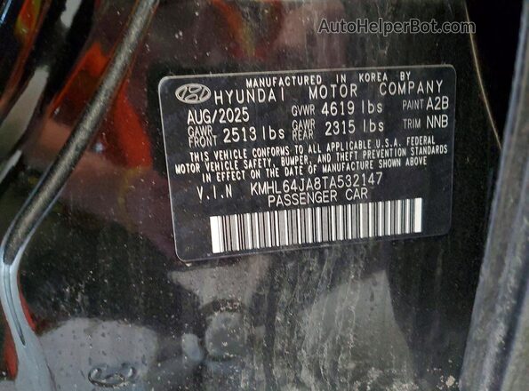 KMHL64JA8TA532147 2026 HYUNDAI SONATA Black Vista de la etiqueta del VIN