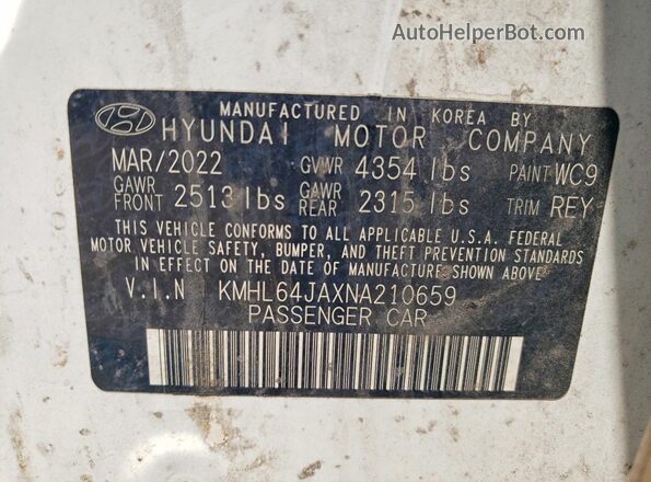KMHL64JAXNA210659 2022 HYUNDAI SONATA Белый Вид подкапотного пространства