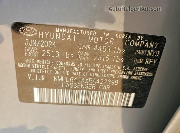 KMHL64JAXRA422399 2024 HYUNDAI SONATA Gray Vista del compartimento del motor