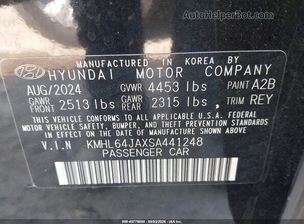 KMHL64JAXSA441248 2025 HYUNDAI SONATA Black Вид підкапотного простору