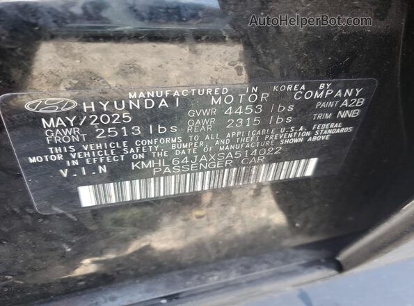 KMHL64JAXSA514022 2025 HYUNDAI SONATA Black ძრავის განყოფილების ხედი
