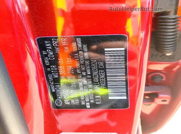KMHLL4AG3NU368241 2022 HYUNDAI ELANTRA Red Engine compartment view