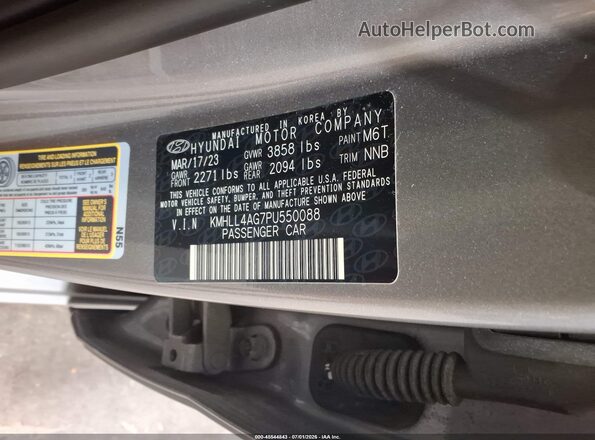 KMHLL4AG7PU550088 2023 HYUNDAI ELANTRA Gray Вид підкапотного простору
