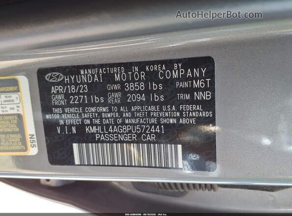 KMHLL4AG8PU572441 2023 HYUNDAI ELANTRA Серый Вид подкапотного пространства