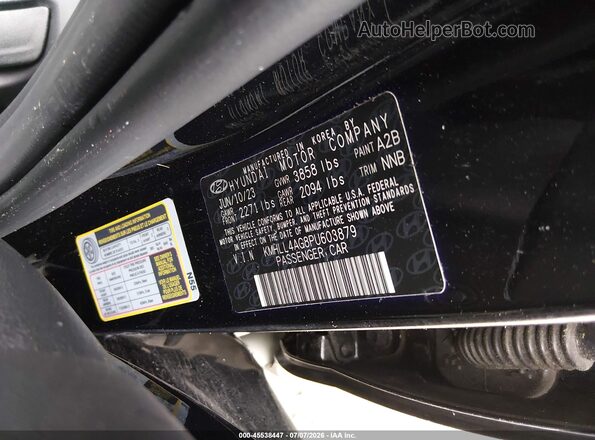 KMHLL4AG8PU603879 2023 HYUNDAI ELANTRA Black Engine compartment view