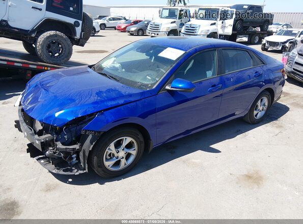 KMHLL4AG8PU633223 2023 HYUNDAI ELANTRA Blue წინა მარცხენა ხედი სამი მეოთხედიდან