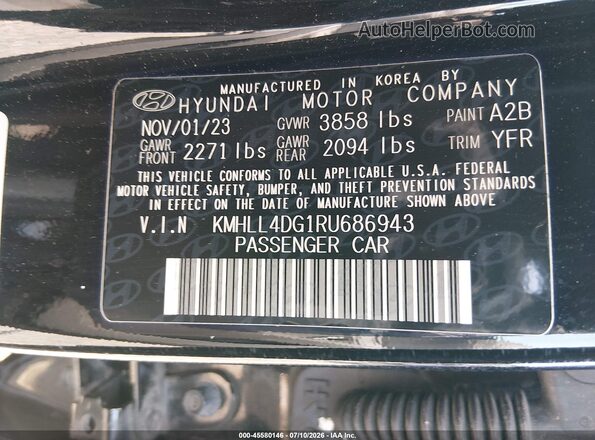 KMHLL4DG1RU686943 2024 HYUNDAI ELANTRA Black Շարժիչի բաժամունքի տեսք