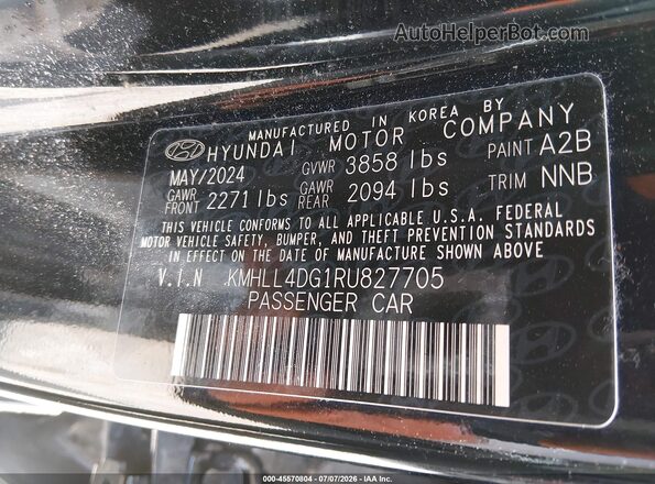 KMHLL4DG1RU827705 2024 HYUNDAI ELANTRA Black Vista del compartimento del motor