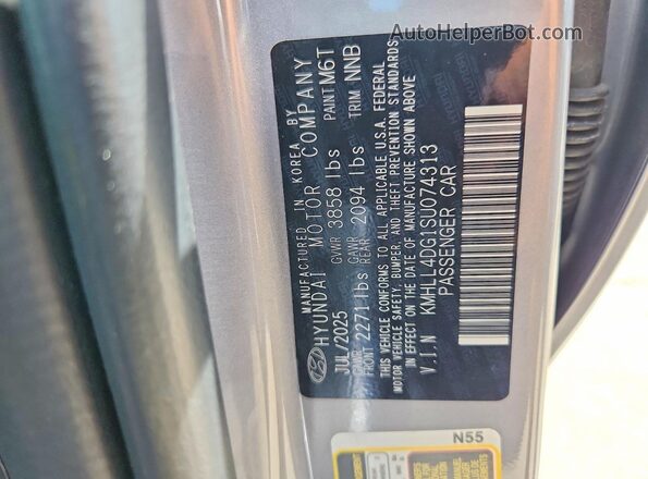 KMHLL4DG1SU074313 2025 HYUNDAI ELANTRA Silver Engine compartment view