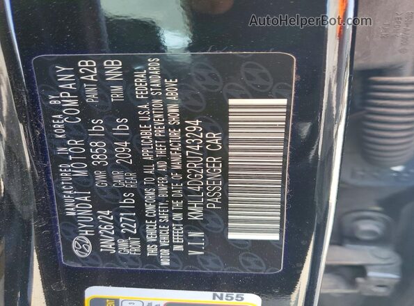 KMHLL4DG2RU743294 2024 HYUNDAI ELANTRA Black Vista del compartimento del motor