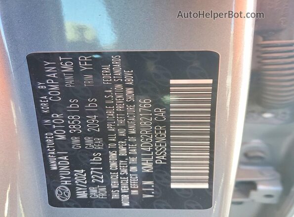 KMHLL4DG2RU821766 2024 HYUNDAI ELANTRA Silver Vista del compartimento del motor