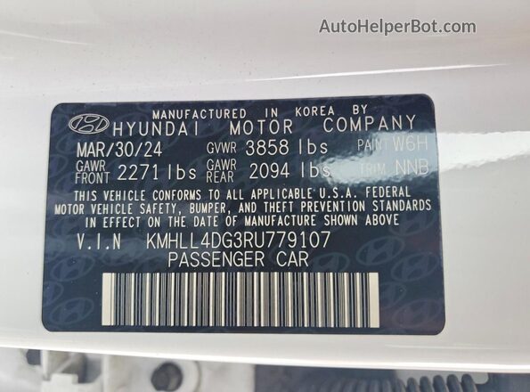 KMHLL4DG3RU779107 2024 HYUNDAI ELANTRA White Շարժիչի բաժամունքի տեսք