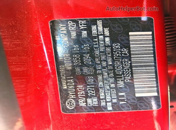 KMHLL4DG3RU795193 2024 HYUNDAI ELANTRA Red Vista del compartimento del motor