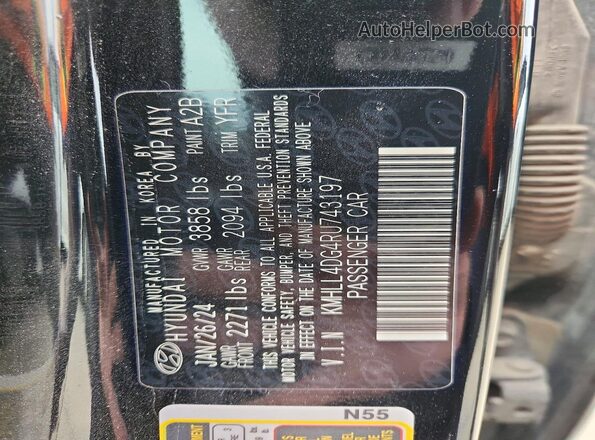 KMHLL4DG4RU743197 2024 HYUNDAI ELANTRA Black ძრავის განყოფილების ხედი