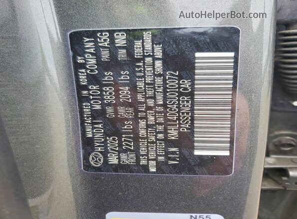 KMHLL4DG4SU010072 2025 HYUNDAI ELANTRA Gray Vista de la etiqueta del VIN