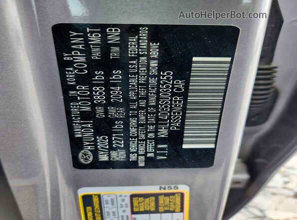 KMHLL4DG5SU035255 2025 HYUNDAI ELANTRA Gray Widok komory silnika