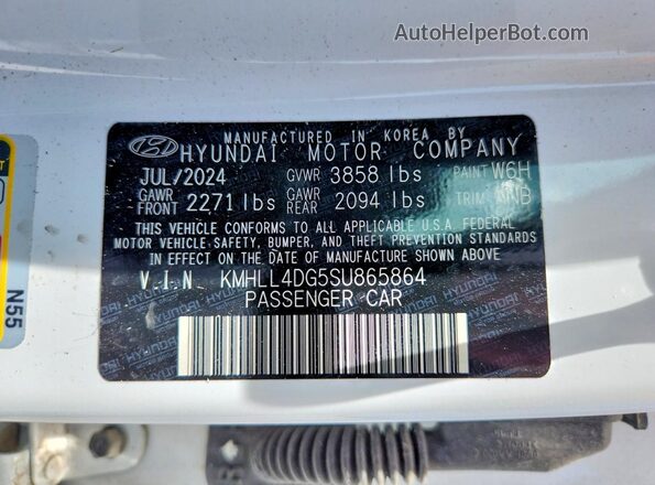 KMHLL4DG5SU865864 2025 HYUNDAI ELANTRA White Widok komory silnika