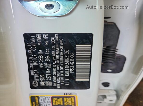KMHLL4DG5TU221959 2026 HYUNDAI ELANTRA White Vista del compartimento del motor
