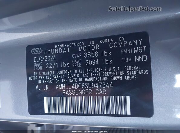 KMHLL4DG6SU947344 2025 HYUNDAI ELANTRA Silver Vista del compartimento del motor