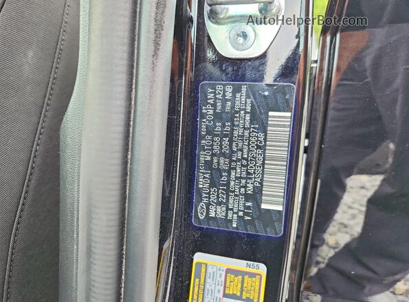 KMHLL4DG7SU006971 2025 HYUNDAI ELANTRA Black ძრავის განყოფილების ხედი