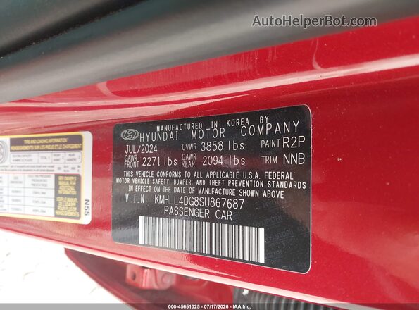KMHLL4DG8SU867687 2025 HYUNDAI ELANTRA Red Widok komory silnika