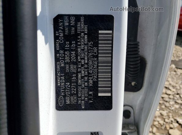 KMHLL4DG9RU761775 2024 HYUNDAI ELANTRA White Vista de la etiqueta del VIN