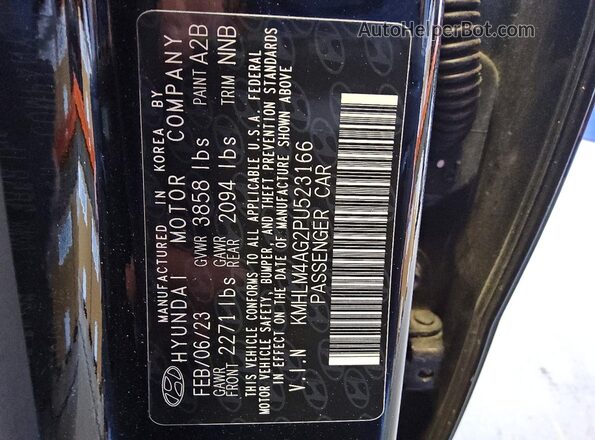 KMHLM4AG2PU523166 2023 HYUNDAI ELANTRA Black Շարժիչի բաժամունքի տեսք