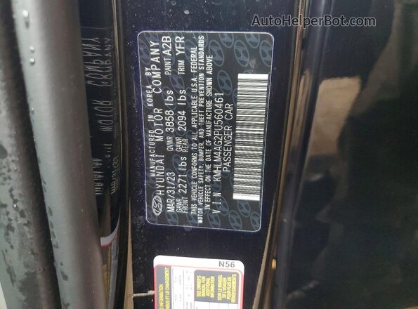 KMHLM4AG2PU560461 2023 HYUNDAI ELANTRA Black ძრავის განყოფილების ხედი