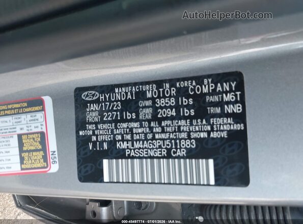 KMHLM4AG3PU511883 2023 HYUNDAI ELANTRA Gray Vista del compartimento del motor