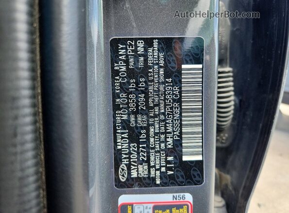 KMHLM4AG7PU583914 2023 HYUNDAI ELANTRA Charcoal Vista del compartimento del motor