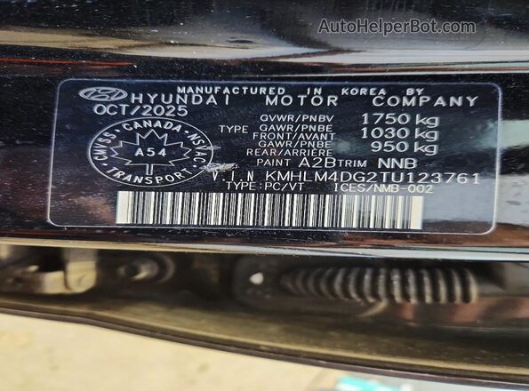 KMHLM4DG2TU123761 2026 HYUNDAI ELANTRA Black Вид підкапотного простору
