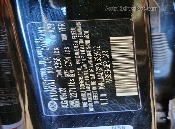KMHLM4DG3RU635912 2024 HYUNDAI ELANTRA Black Вид підкапотного простору