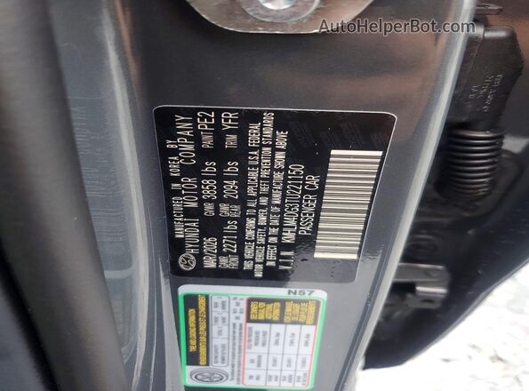 KMHLM4DG3TU221150 2026 HYUNDAI ELANTRA Gray Widok komory silnika