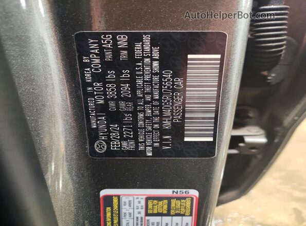 KMHLM4DG5RU756540 2024 HYUNDAI ELANTRA Gray Widok komory silnika