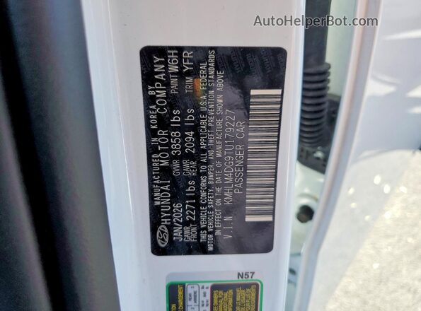 KMHLM4DG9TU179227 2026 HYUNDAI ELANTRA White Vista del compartimento del motor