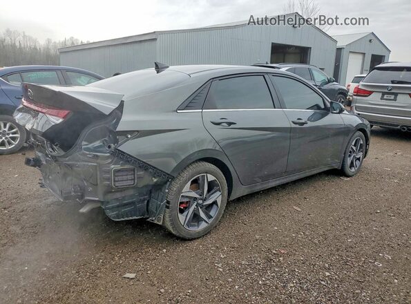 KMHLN4AG7MU187684 2021 HYUNDAI ELANTRA Черный Задняя правая четверть